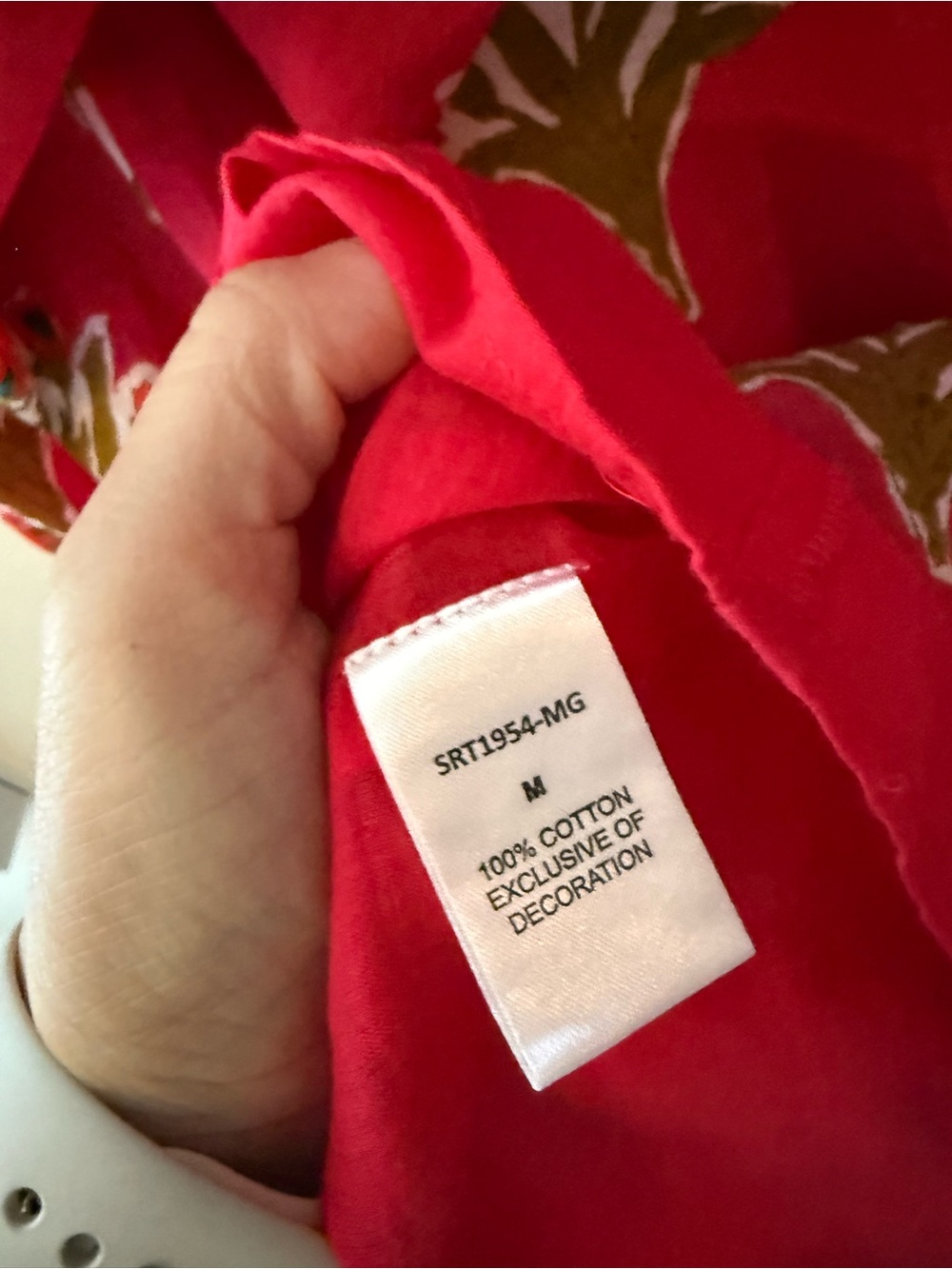 THML blockprint red popover Shift Dress M - Picture 8 of 9